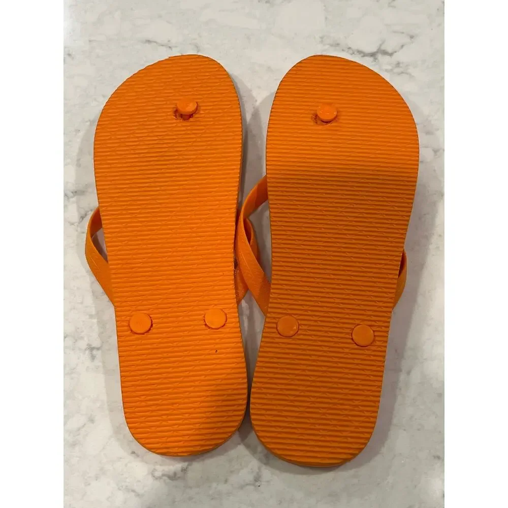 Shock Top‎ Logo Summer Slip-Ons Flip Flops Sandal Sz L (M9/W11) Orange White